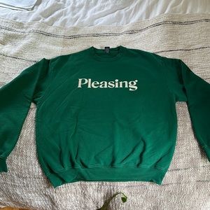 Selling brand new never worn green crewneck unisex size large w/ cream logo